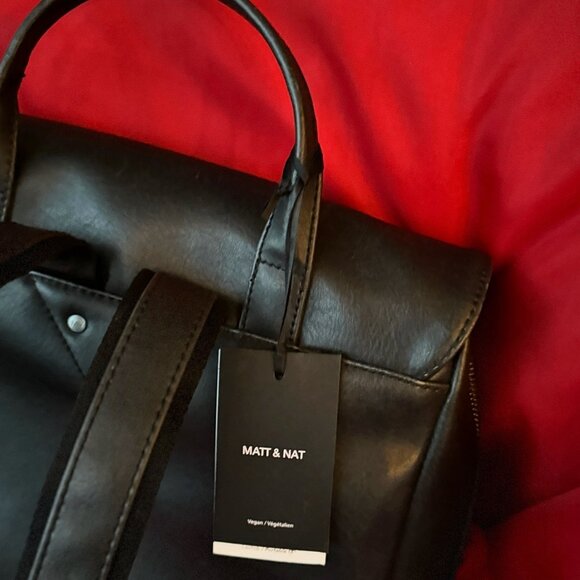 Matt & Nat PAXX Black Vegan Leather Laptop Backpack - Picture 7 of 7
